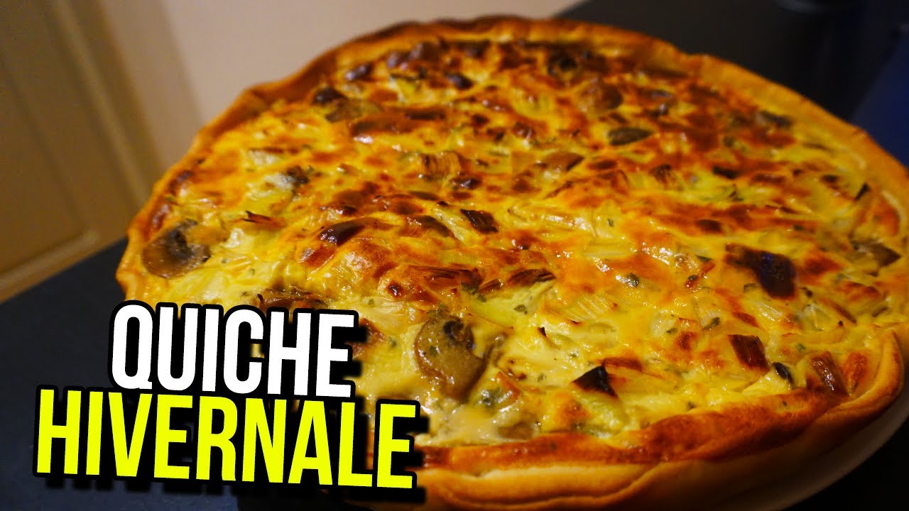 Quiche à la fourme, champignons et poireaux [Végétarien] 🥧 - Rapide, facile et pas cher