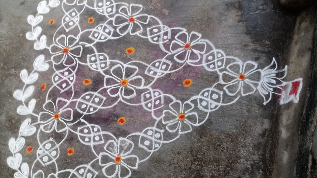 కనుమ పండుగ ఈజీ పువ్వుల రథం ముగ్గు #rangoli #youtube #youtubevideos #ముత్యాలముగ్గు