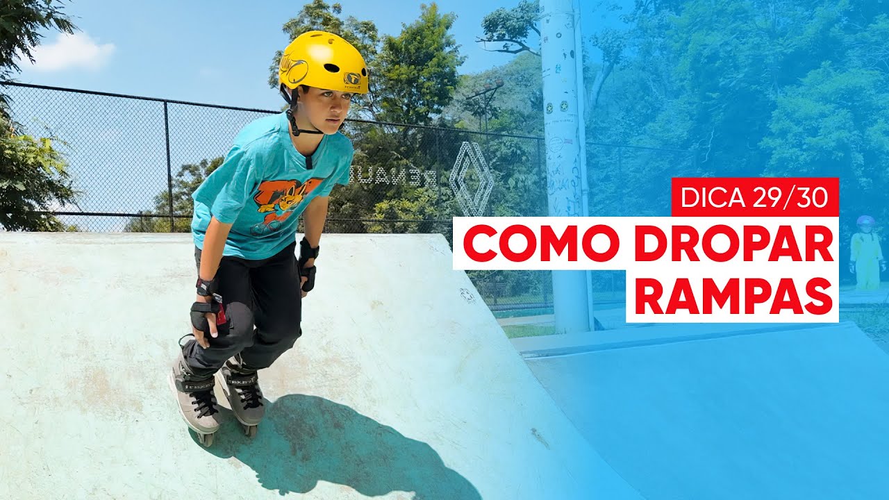 Dica #29 de 30 APRENDENDO A PATINAR | Como dropar uma rampa de patins