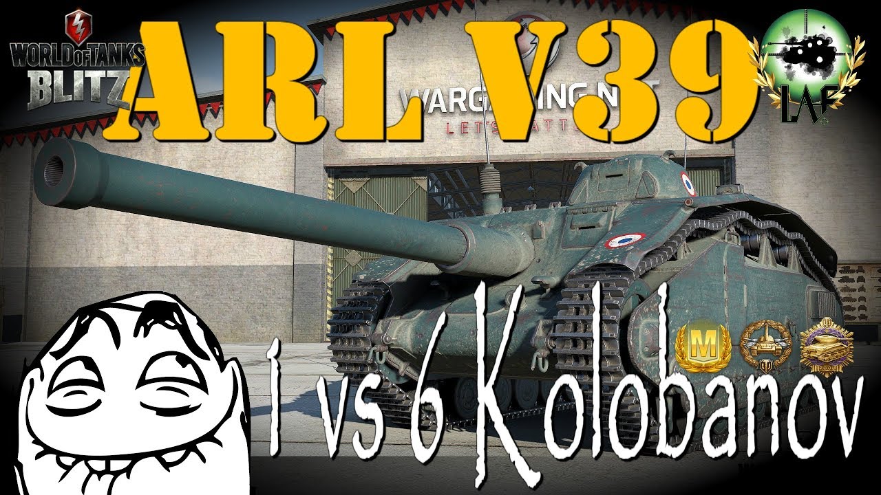 ARL V39 | Epic 1 vs 6 Kolobanov | Road to tier X French Tank Destroyers | WoT Blitz