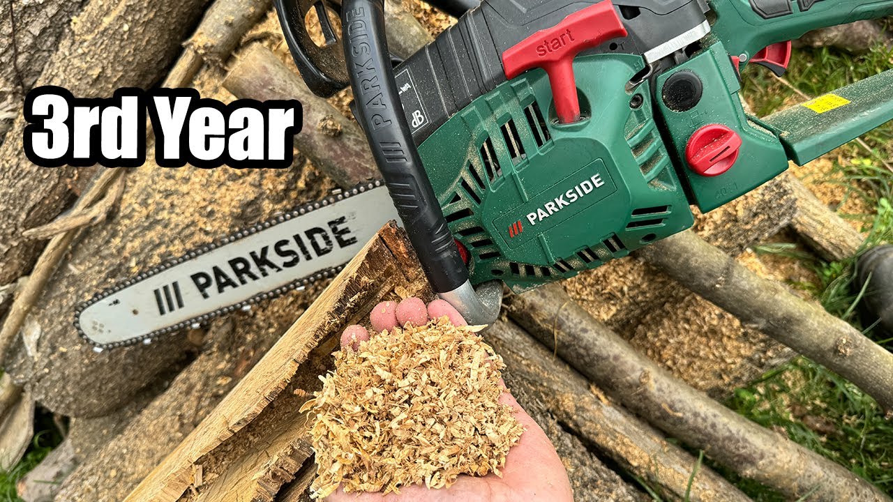Parkside Petrol Chainsaw Real Life Work PBKS 53 3rd Year!