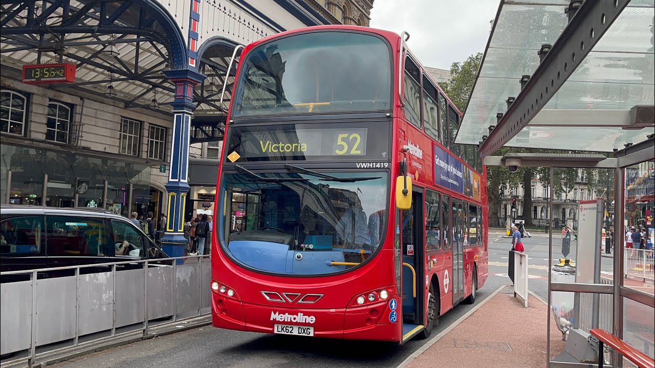 FRV. Metroline Route 52. Victoria - Willesden Bus Garage. Wright Gemini 2 B5LH VWH1419 (LK62 DXG)