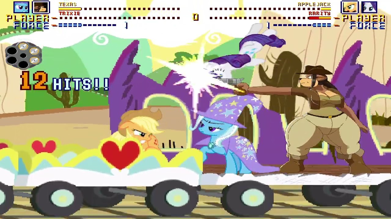 The chronicles of MUGEN - Texas (me) & Trixie vs Applejack & Rarity