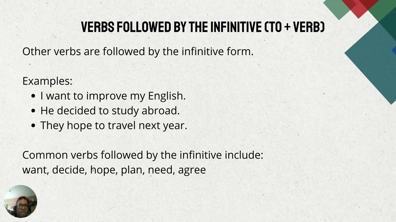 Verb Patterns ING and Infinitive