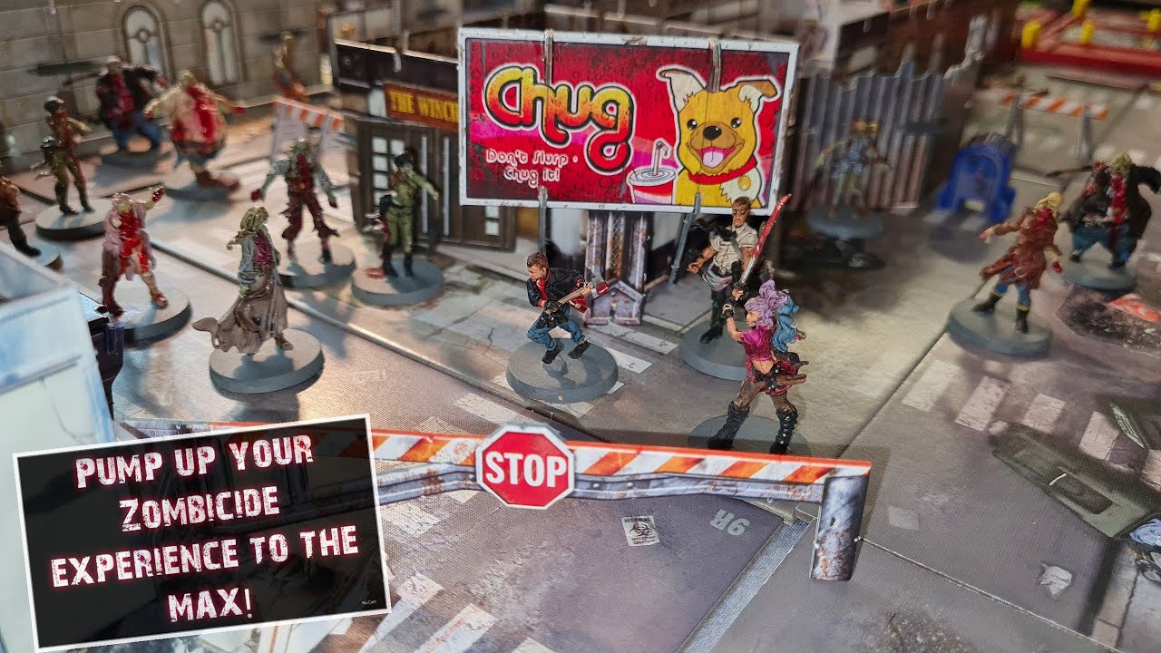 CMON Zombicide 2ed board game leveled up to the max using Battle systems terrain