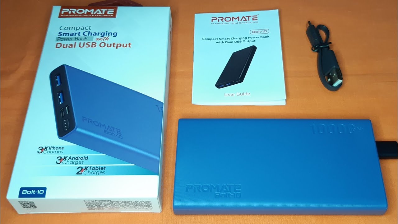 Promate Bolt-10 Powerbank 10000 mAh Dual Output Smart Charging 795 Php from Shopee