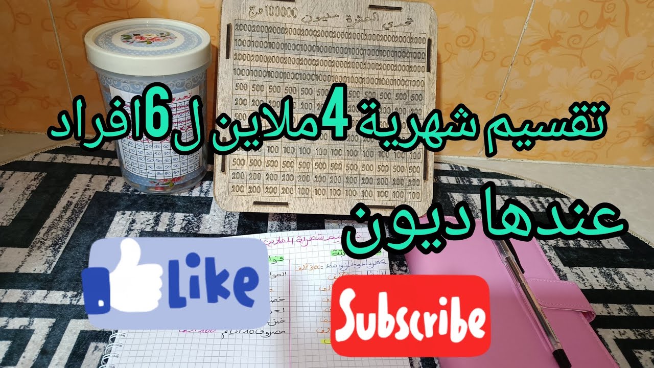 #تقسيم شهرية 4ملاين ل6افراد لديها ديون#مع الادخار #تحدي 5الاف #تحدي 10ملاين