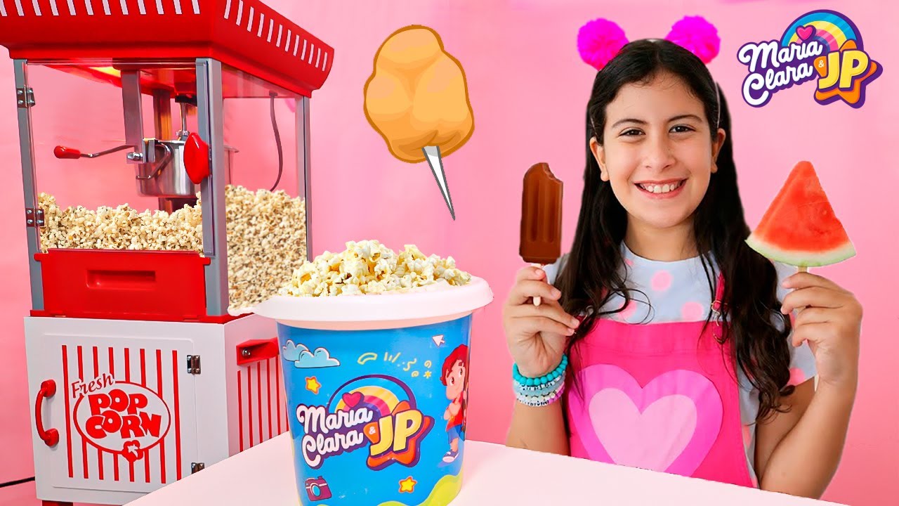 Maria Clara ensina a fazer algodão doce, pipoca e sorvete de frutas saudável!
