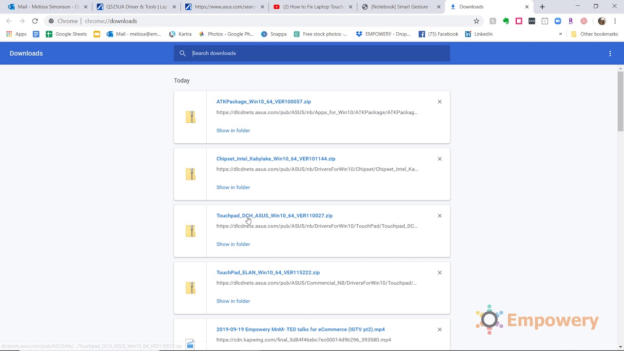 ASUS Touchpad Not Working