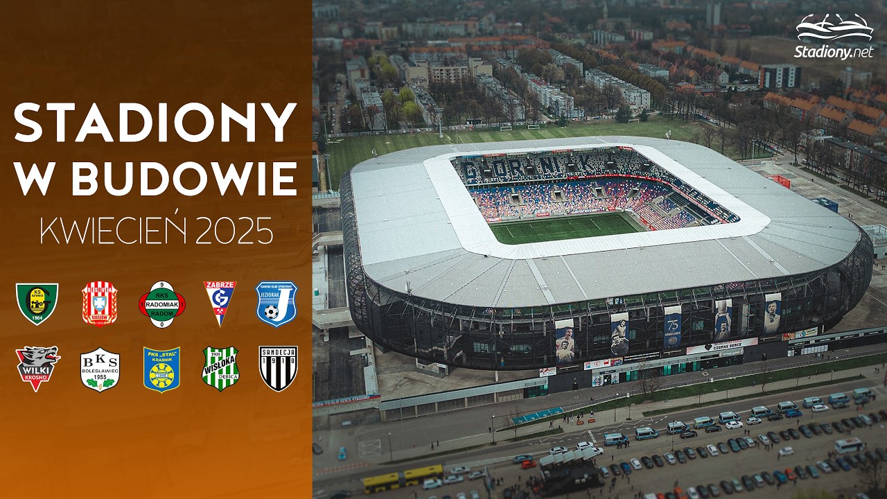 POLSKIE STADIONY W BUDOWIE (Kwiecień 2025)
