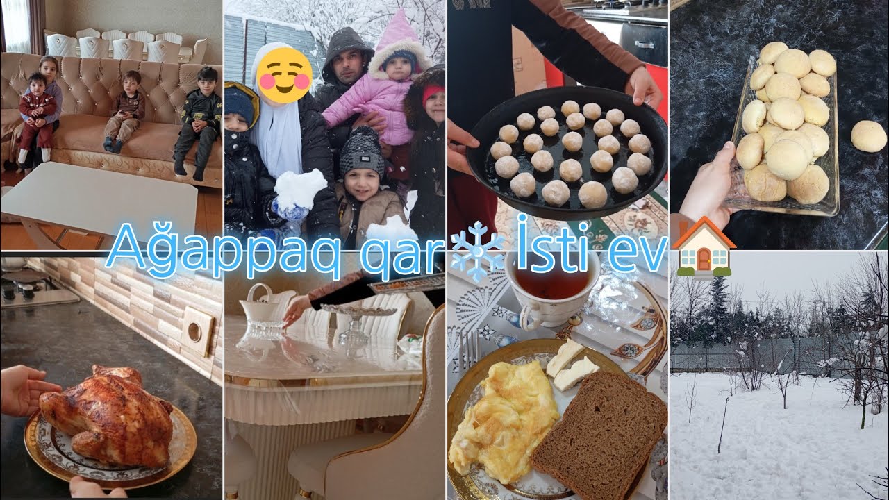 Qar romantikası yox, real ana həyatı 🙂 Təmizlik + ləvəngi + qartopu oyunu