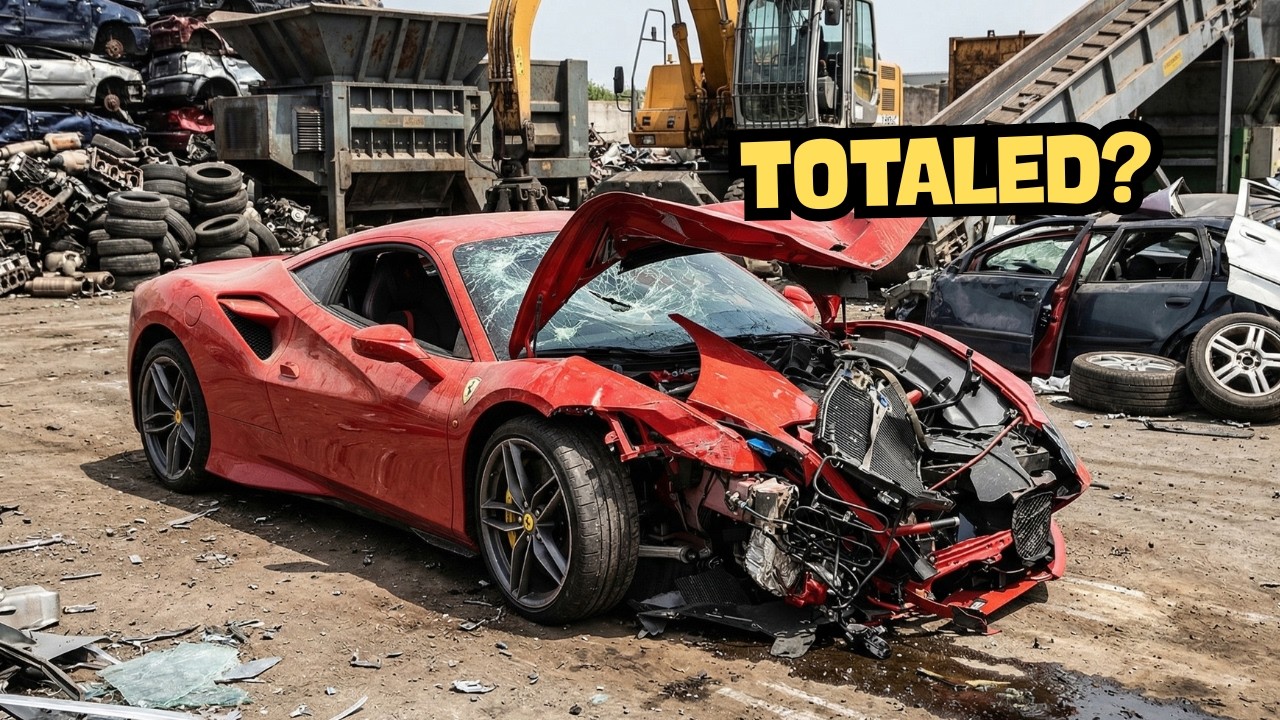 Восстановление полностью разбитого Ferrari F8 после серьезной лобовой аварии!