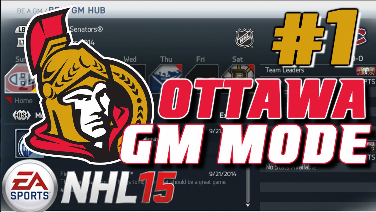 NHL 15: GM Mode Commentary - Ottawa ep. 1 