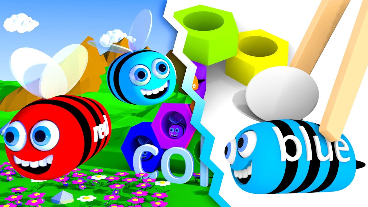 Bees in beehives for kids with colors learning | CzyWieszJak