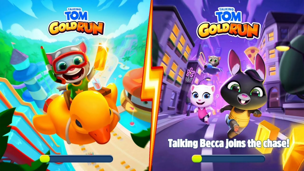Talking Tom Gold Run Grow & Go - Super Angela vs Super Tom - Android, iOS Gameplay