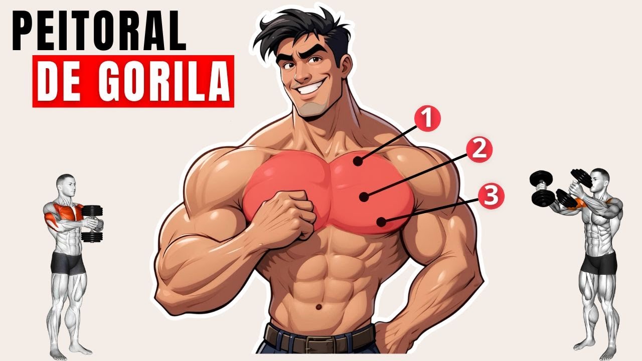 Peitoral de Gorila! 6 Exercícios de Peito Com Halteres em Casa