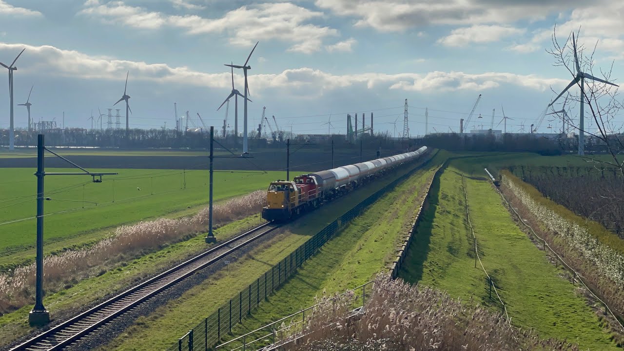 DBC 6461+64** komt met gasketeltrein langs dr sloedam richting roosendaal