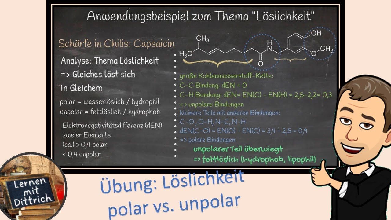 Übung (Aufgabe) zum Thema Löslichkeit (polar vs. unpolar): Chili in Öl