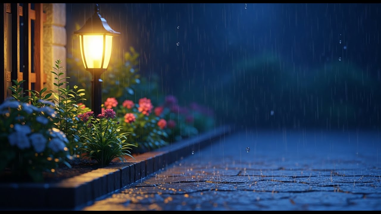 Gentle Night Rain Near a Small Garden | Deep Sleep ASMR (Live)
