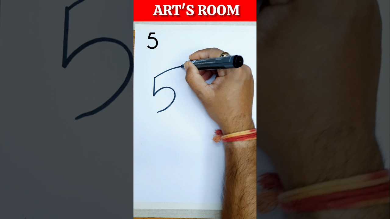 Easy Drawing | Turn a 5 into a Cool Shark! #shorts #youtubeshorts #easydrawing #artsroom
