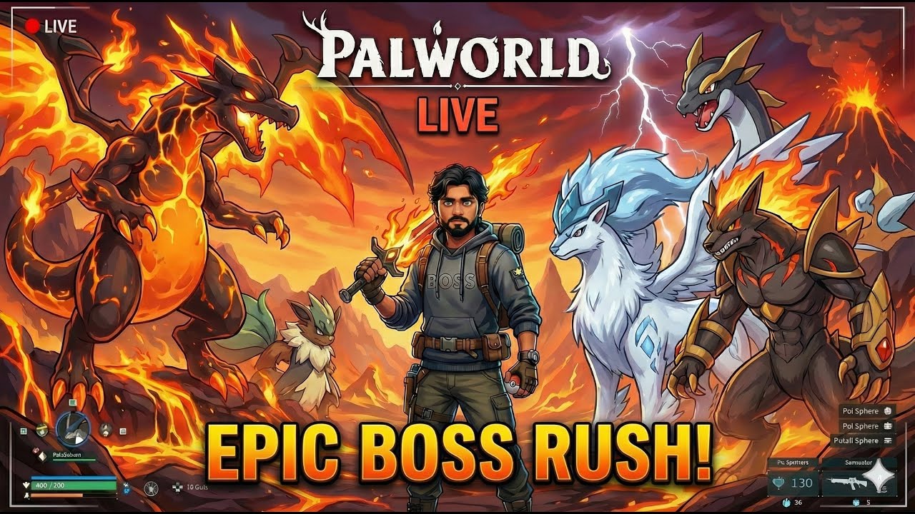 THE ULTIMATE PALWORLD BOSS RUSH! Fighting All Legendaries LIVE!