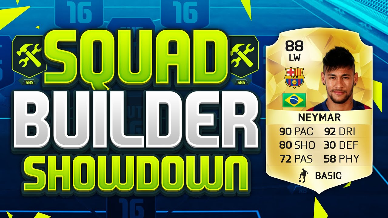 FIFA 16 SQUAD BUILDER SHOWDOWN!!! NEYMAR!!! 88 Rated 5* Skill 5* Weakfoot Squad Builder Duel