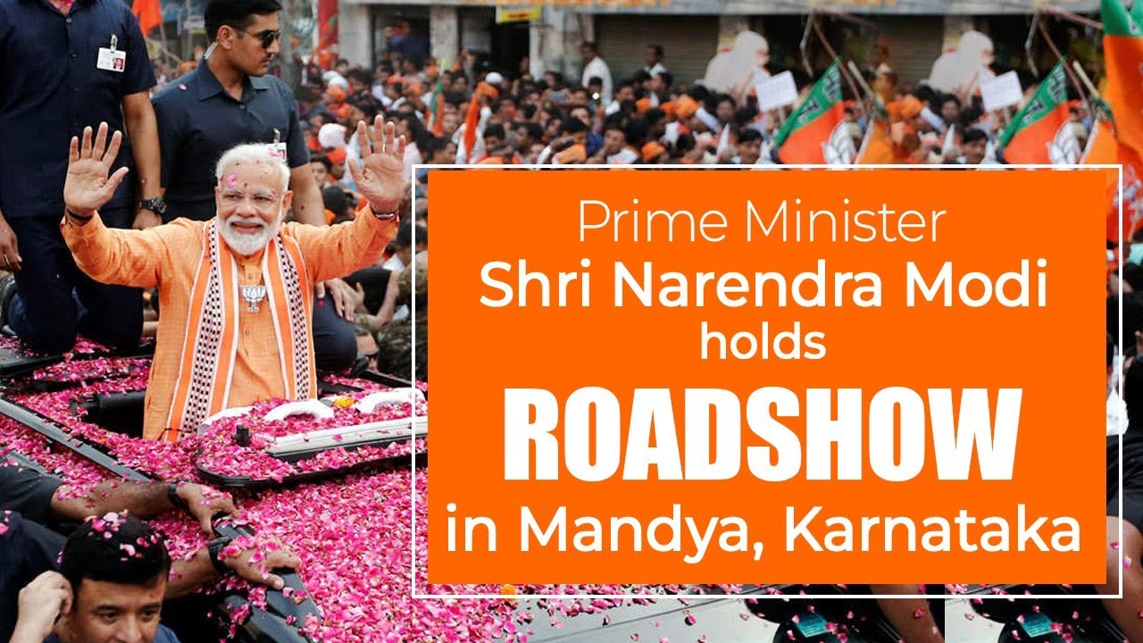 PM Shri Narendra Modi holds roadshow in Mandya, Karnataka. | PM MOdi | #modiroadshow #BJP Live