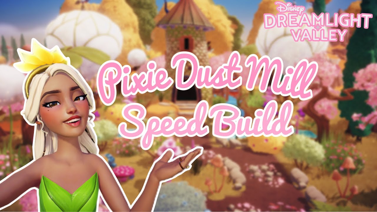 2 WAYS TO DECORATE THE PIXIE DUST MILL 🌻🧡🍃 | FAIRYCORE | SPEEDBUILD | DISNEY DREAMLIGHT VALLEY
