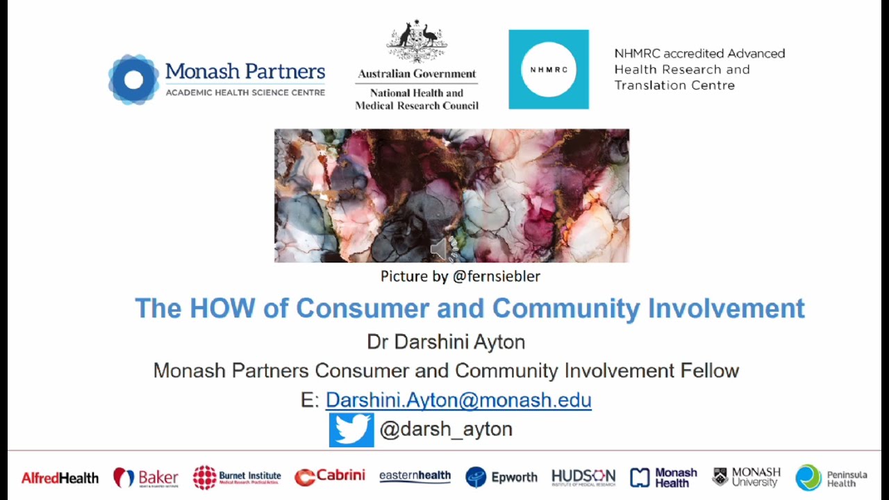 The HOW of Consumer and Community Involvement