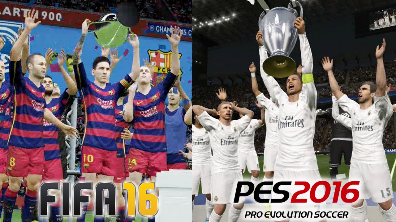 FIFA 16 vs PES 2016 UEFA CHAMPIONS LEAGUE FINAL Comparison