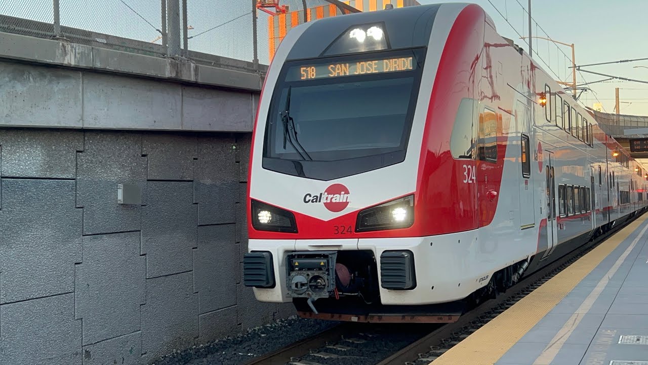 Caltrain Stadler KISS EMU 323 & 324 in Express Service 518 South San Francisco to Palo Alto Station