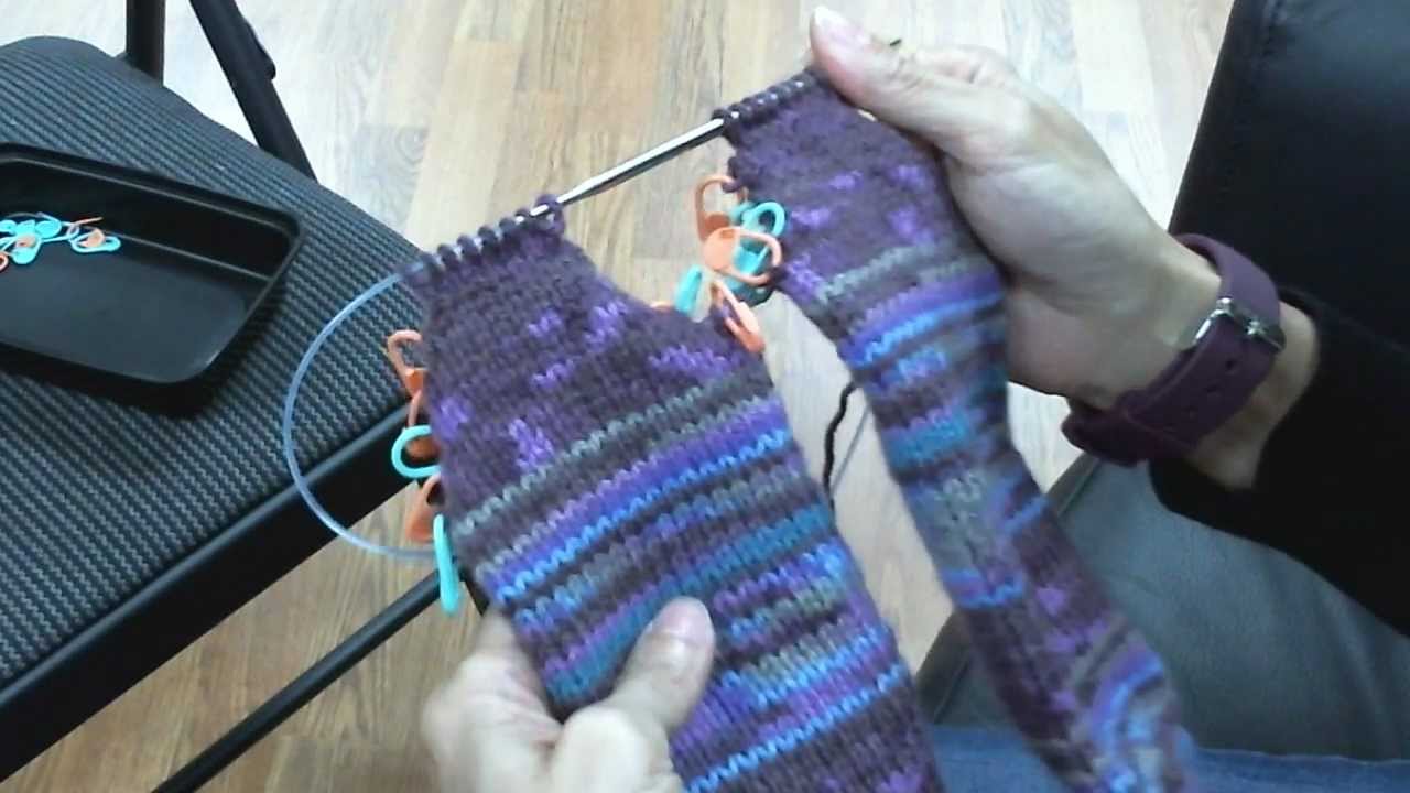 Toe-Up Socks on Circular Knitting Needles - Turning the Heel Continued (Part 4 of 5)