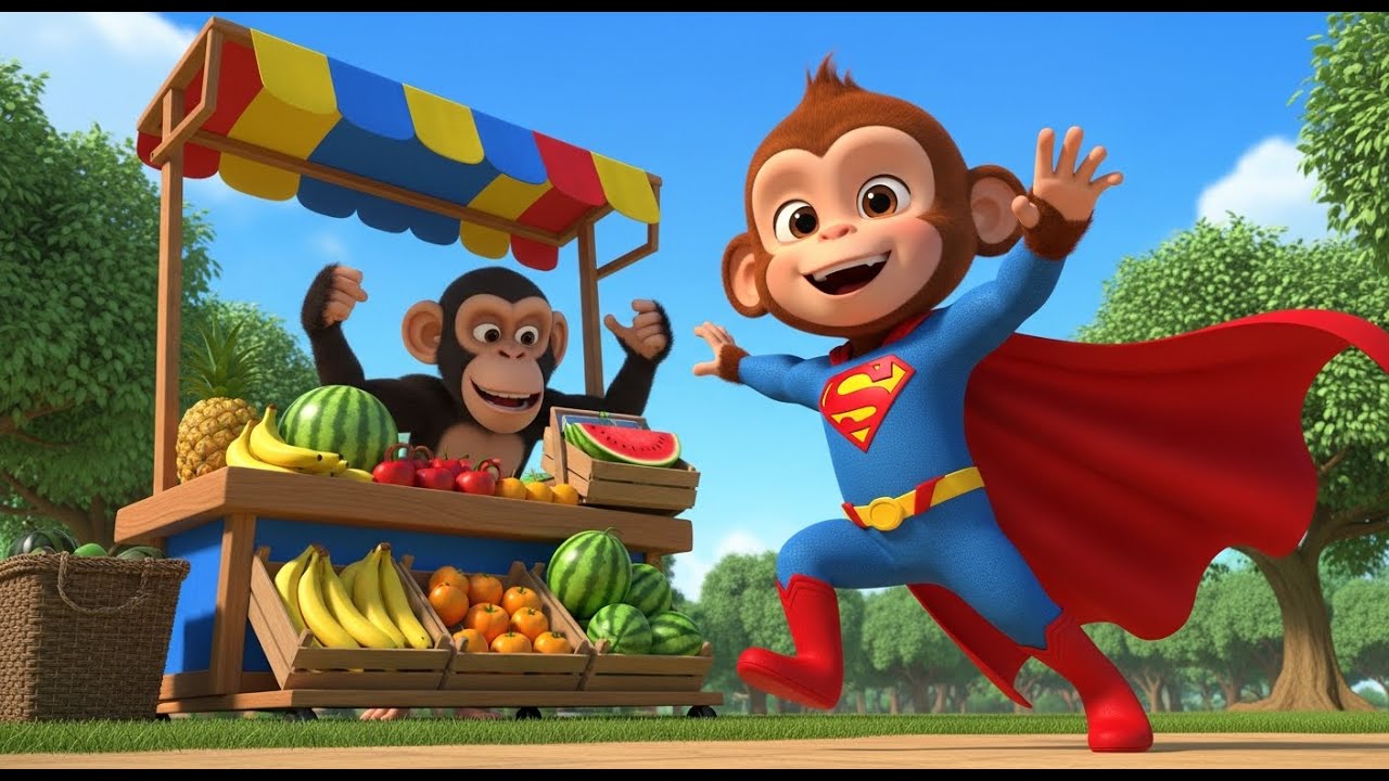 Fruit Stand Showdown! Baby Monkey & Chimp Buddy Sell, Snack & Hustle for Fun! 🐒🍉✨ | Monkey Babies