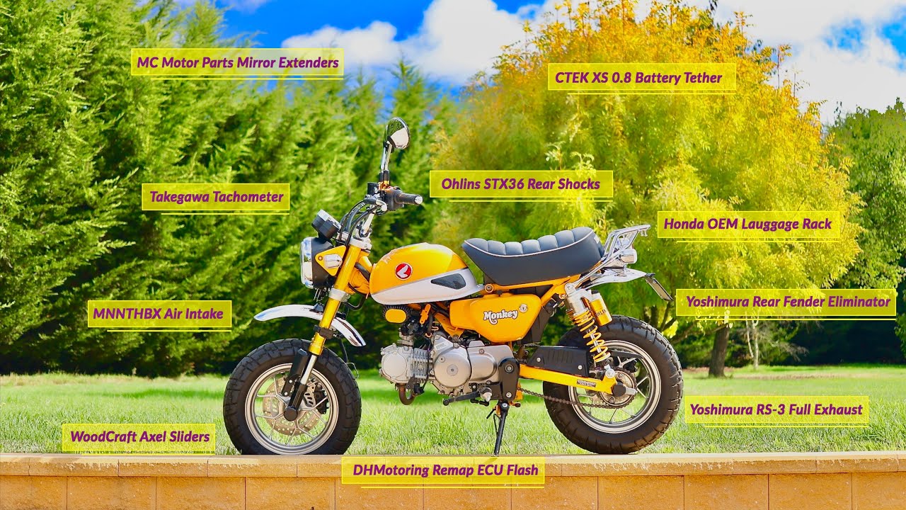 Honda Monkey 125z Мои 10 модификаций/аксессуаров для этого потрясающего мотоцикла!