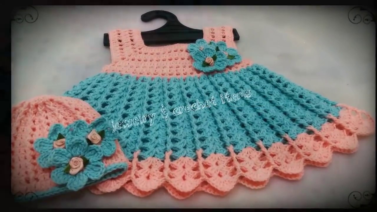 Crochet Baby Dress 0-3 month( part 1)