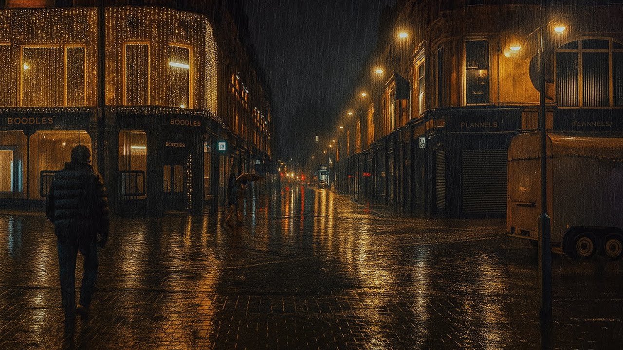 Experience Leeds at night, City lights and rainy streets 🇬🇧