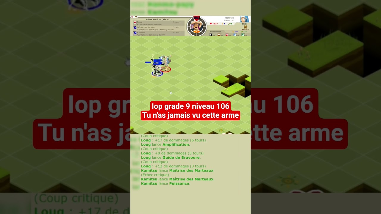 Iop grade 9 niveau 100 avec une arme exotique #dofus #dofusretro #pvp