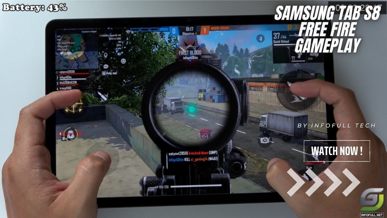 Samsung Galaxy Tab S8 test game Free Fire
