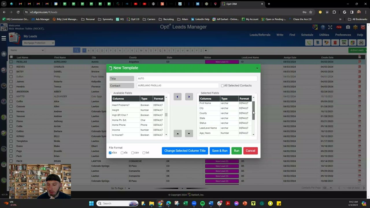 OPT!   Setting Up .csv Export Correctly