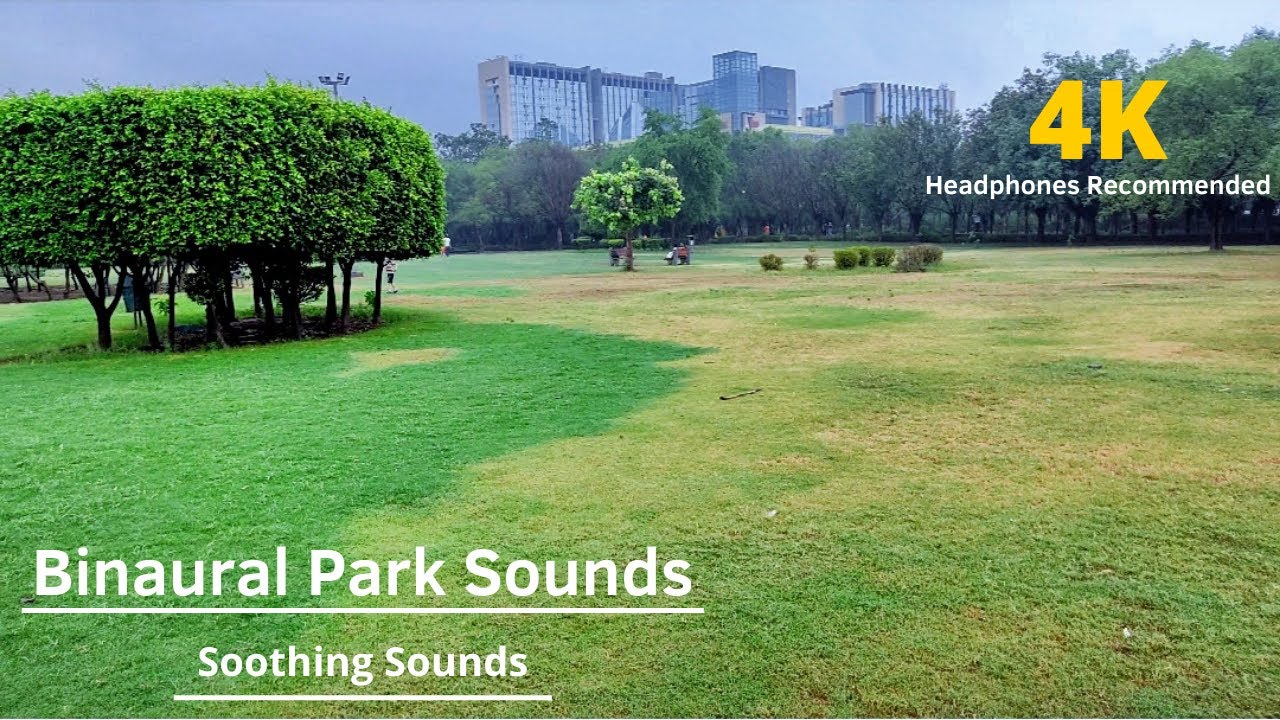 Binaural Park Sounds for Sleep, Study, Meditation & Stress releif | H.Q. Sounds | Use Headphones |