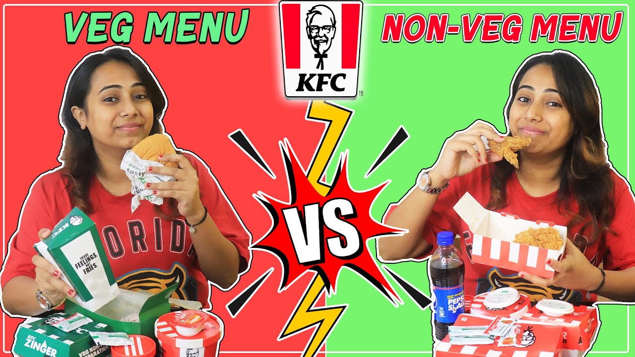 𝐊𝐅𝐂 𝐍𝐨𝐧-𝐕𝐞𝐠 𝐕𝐬 𝐕𝐞𝐠 𝐌𝐞𝐧𝐮 | Eating entire KFC menu | Food Review