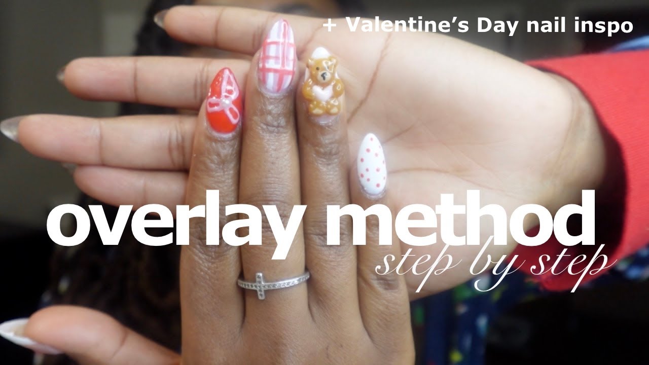 Do my nails with me ([Bedtime Edition] Sound On) + Bear Valentines Day Nail Design Tutorial