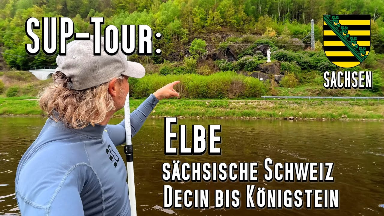 SUP-Tour: Elbe, Elbsandsteingebierge, sächsische Schweiz. Für Standuppaddle, SUP, Kajak, Kanu. TOP