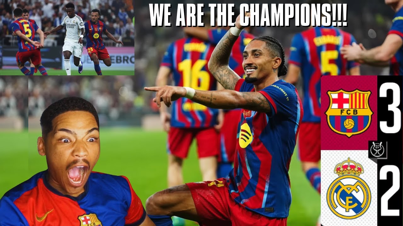 Raphinha You Monster!!Reacting To FC Barcelona 3 2 vs Real Madrid Supercopa Final 2026