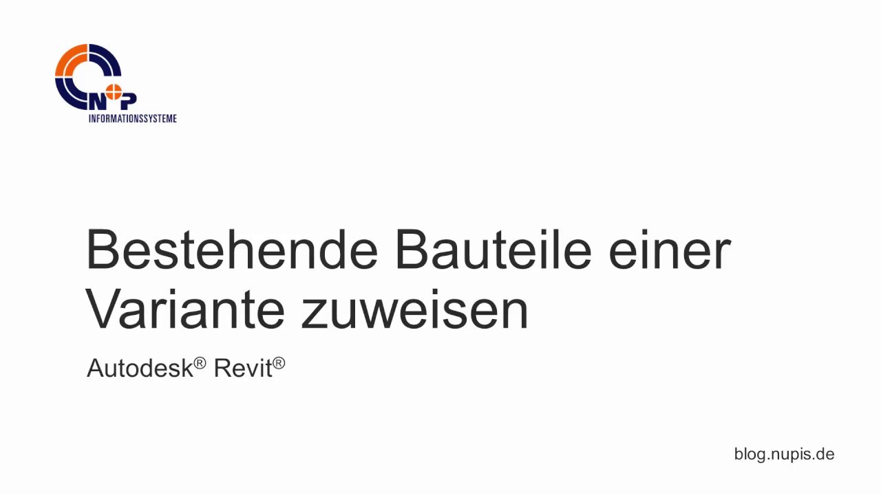 Variantenplanung mit Revit - Bauteile zuweisen