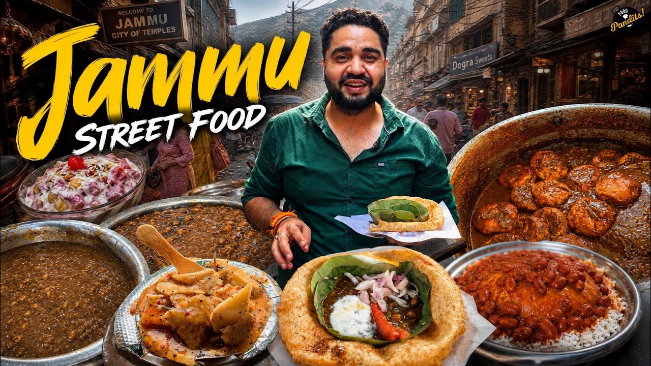 SPECIAL Street Food of JAMMU | PATTE Wale Poori Chana, Charandas DIP KULCHA, Kachalu CHAAT