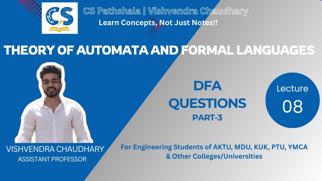 TAFL | Unit-1 | Lecture-8 | DFA Questions (Part-3) | AKTU B.Tech CSE