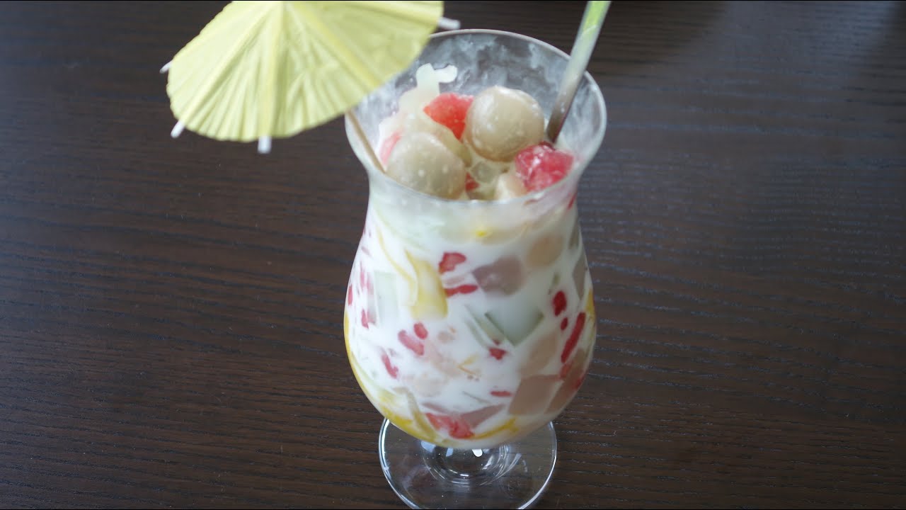 Chè Thái - Mixed Fruits in Coconut Milk Dessert (Recipe) | Helen's Recipes