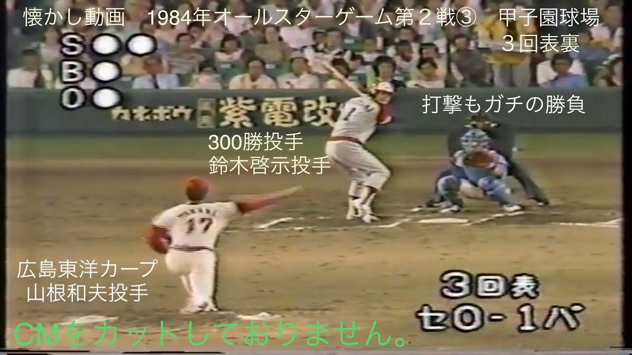 懐かし動画　1984年オールスターゲーム第２戦③３回表裏