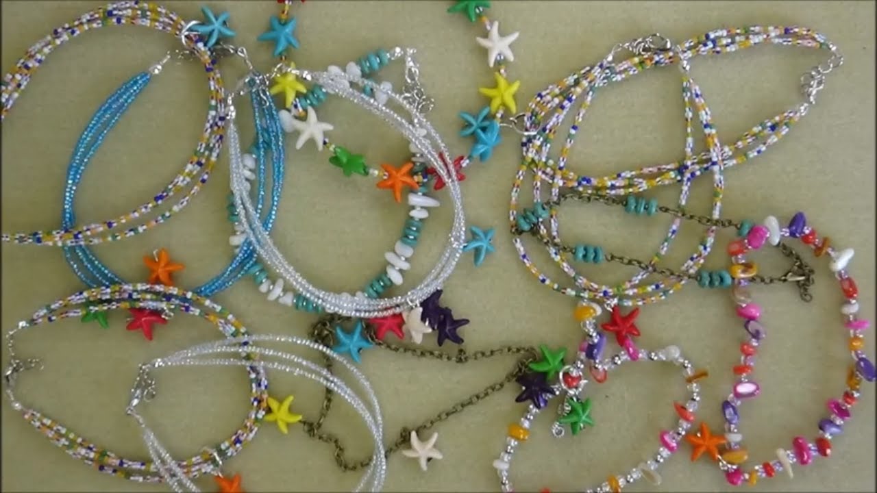A simple three string beaded anklet 😍.... Suitable for beginners 😇 ..